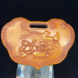 China hetian jade Jadeite hand-carved pendant necklace statue baby play A304 - Picture 1 of 10
