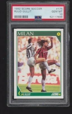 1992 SCORE SOCCER ITALY #175 RUUD GULLIT AC MILAN CLASSIFICADO PSA 10 GEM MINT POP 1 - Imagem 1 de 2