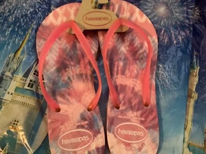 Havaianas Flip Flops Sandals Woman’s Size 9-10 W Pink Strap, Multicolor NEW - Picture 1 of 7