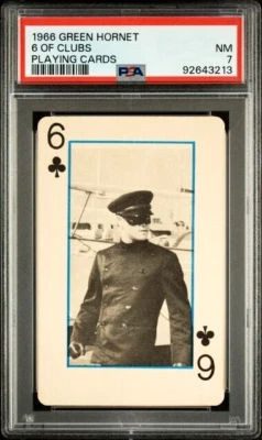 PSA 7 NEAR MINT Graded Bruce Lee KATO 1966 Green Hornet 6 Of Clubs Playing Card - Image 1 of 2