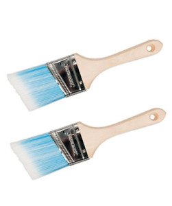 2 x 65mm Angled Paint Brush Cutting In / Edging Painting & Decorating S117