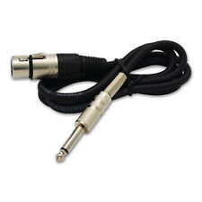 XLR Female to 1/4 Inch TS Male Microphone Cable with Copper Conductors