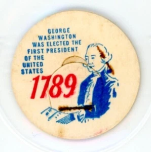 Milk Cap - 1789 - George Washington Elected First President Of USA - generic cap - Picture 1 of 1