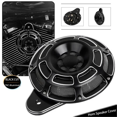 CNC Horn Speaker Cover For Harley Softail Sportster 883 Dyna Street Bob FXDB FXD - Изображение 1 из 4