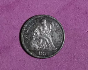 ESTATE FIND 1875- Seated Liberty ONE Dime #P22191 - Picture 1 of 2