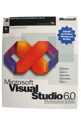 NEW Sealed Microsoft Visual Studio Professional 6.0 6 PRO FULL VERSION BASIC - Image 1 of 4