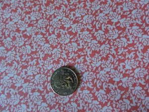 100% Cotton Fabric - White Roses on Pink Salmon - By The Yard - Picture 1 of 2