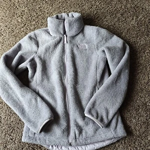 EUC The North Face Women's Small Osito jacket gray pink purple full zip fleece - Picture 1 of 4