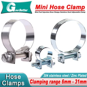 6mm-31mm Mini Hose Clip Jubilee hose Clamps Fuel Line Diesel Petrol Pipe 10 Pack - Picture 1 of 62