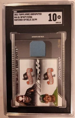 2021 Topps WWE Undisputed Match-Up Relics John Cena, Bray Wyatt #MA-BJ/99 - Image 1 of 2