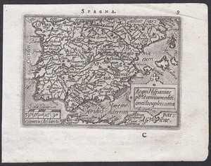 Espana Spain Spanien mapa Karte map Ortelius grabado engraving 1593 - Bild 1 von 1
