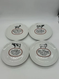 Porcelaine d'Auteuil Jacques Lobjoy Bistrot 7 1/2" Cheese Wine Plates (Set of 4) - Picture 1 of 8