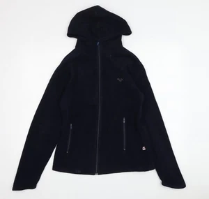 Quiksilver Unisex Hoodie Black Size 2 Full Zip Fleece - Picture 1 of 12