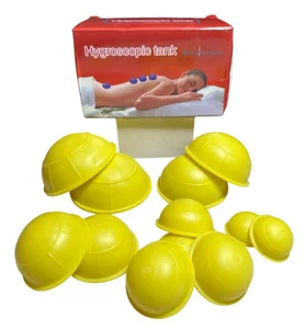 Set 12 Pezzi Coppettazione Terapia Silicone 5 Misure Promuovono Rilassamento Flusso Sangue NUOVO - Foto 1 di 3