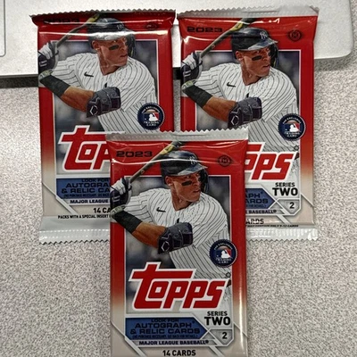 (3) 2023 Topps Series 2 Baseball 14 Cards Per Hobby Pack Factory Sealed Lot - Image 1 of 3