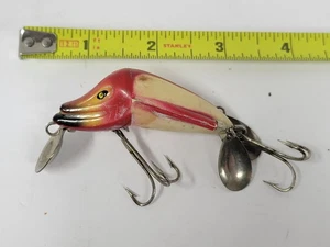 Peluca Jamison vintage L señuelo giratorio doble rojo/blanco en muy buena condición - Imagen 1 de 3