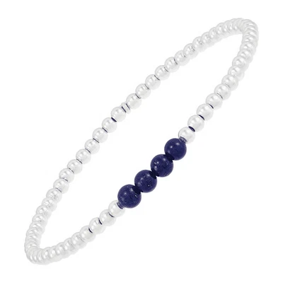 New Silpada 'Loyalty' Natural Lapis Lazuli Bracelet in Sterling Silver, 6.75" - Image 1 of 4