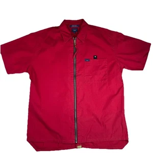 Vintage Tommy Jeans Sport Full Zip Shirt 90s Herren L Rot Kurzarm Y2K Selten - Bild 1 von 14