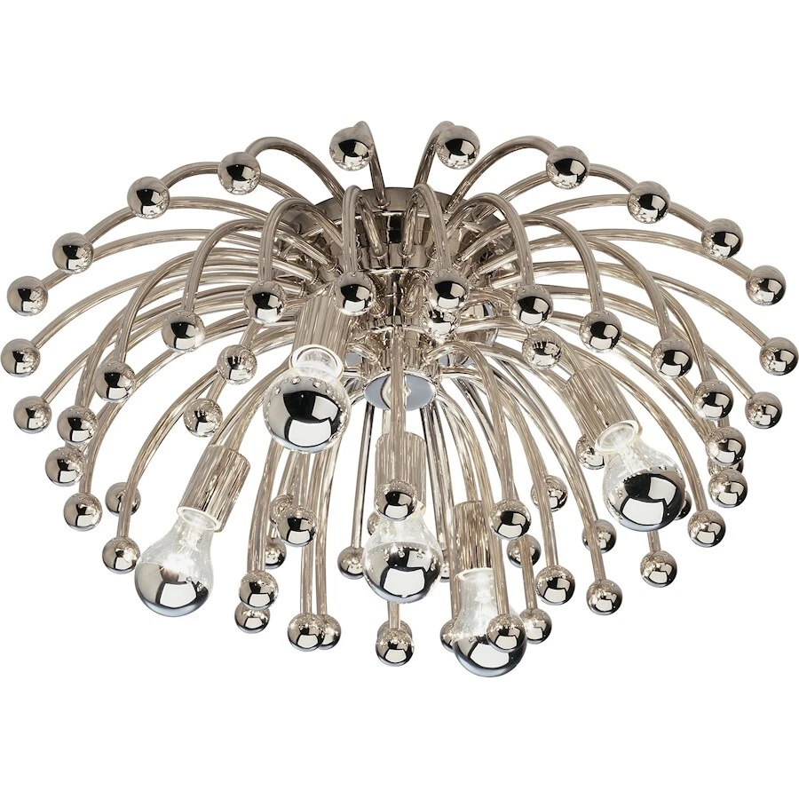 Robert Abbey Anemone 5 Light Flushmount, Polished Nickel - S1306 - Image 1 of 1