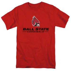 Ball State University Adult T-Shirt Distressed Primary Logo, Red, S-5XL - Picture 1 of 7