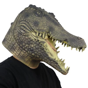 Halloween Latex Crocodiles Mask Cosplay Props Headgear Masquerade Costumes Party - Picture 1 of 13