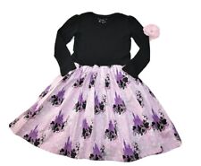 Custom Handmade Sleeping Beauty Aurora Dress 5-6 Midi Length Pink Black