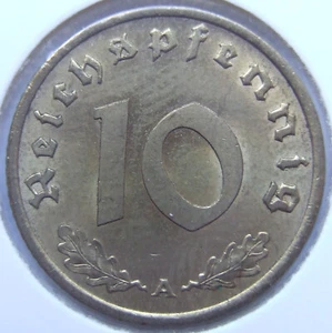 Münze Deutsches Reich 3. Reich 10 Reichspfennig 1938 A in fast Stempelglanz - Picture 1 of 2