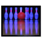 Sport Ten Pin Bowling Neon Skittles Ball 12X16 Inch Framed Art Print
