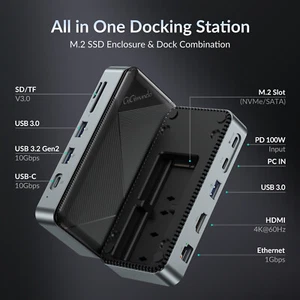 USB C Dockingstation 4K HDMI 10Gbps M.2 SSD Gehäuse Typ-C HUB Splitter - Bild 1 von 10