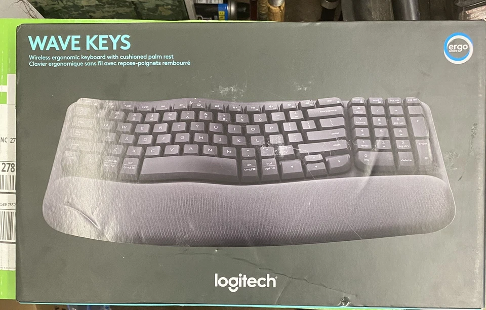Logitech Wave Keys Wireless Ergonomic Keyboard with Cushioned Palm Rest Graphite - Image 1 of 1