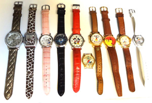 Vintage Disney Watch Lot 10 Pieces All Running!