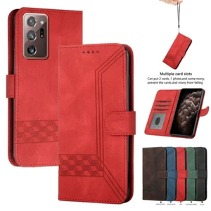 Leather Flip Wallet Phone Case For Samsung S22 S21 S20 A13 A22 A32 Note 20 A31 - Zdjęcie 1 z 36