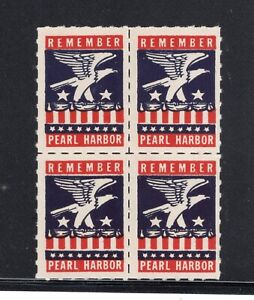 ORIGINAL WW II REMEMBER PEARL HARBOR PATRIOTIC POSTER STAMPS