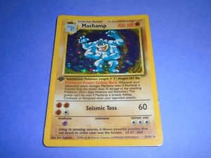 Pokemon TCG Machamp (Base Set 8/102) WotC Holo Rare 1st Edition HP - Picture 1 of 4