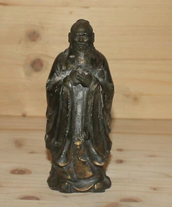 Antike handgefertigte Metall Mann Figur Konfuzius - Bild 1 von 12