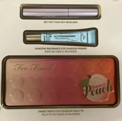 New Too Faced LIFE'S A PEACH Ultimate Eye Collection Palette Primer & Mascara - Image 1 of 4