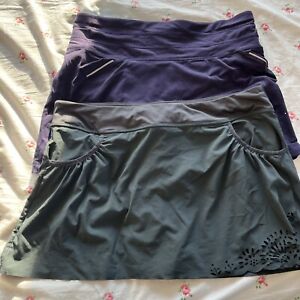 Athleta Tennis Skirts Size Large Euc Purple Gray Athletic Skort Lot