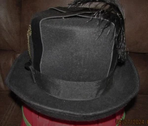 Steampunk Period Black Crow Hat with Gears and Feathers Halloween Hat - Picture 1 of 10