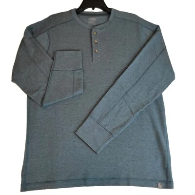 Camisa The North Face Verde/Azul Terry Henley Camiseta Manga Larga Para Hombre Grande Flashdry Foto 1 de 4