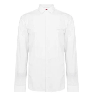 Camisa blanca de algodón manga larga calce ajustado para hombre Hugo Boss Ewart talla 41 16 NUEVA - Imagen 1 de 1