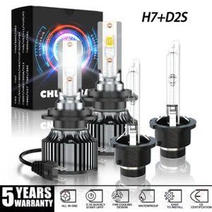 LED Headlight Bulb High Low Beam H7+D2S 6500K For Mercedes-Benz CLK350 2006-2009 - Picture 1 of 17