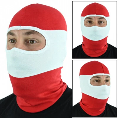 EXTREME ADRENALINE Sturmhaube Balaclava Schutz Hooligans Ultras Rot Weiß Union MASK Sturmhaubenmask