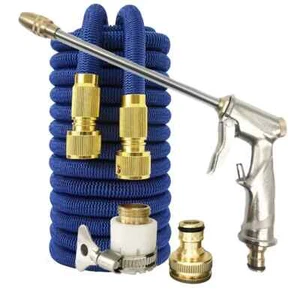 Expandable Garden Hose Pipe 50-100FT Spray Gun Flexible Expanding Stretch Pipes - Picture 1 of 15