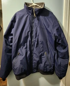LL Bean Men’s L Warm-Up Fleece Lined Jacket Navy Full Zip 205108 - Picture 1 of 5