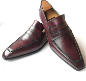 Handmade Men dark burgundy color Leather formal shoes, designer Men dress shoes