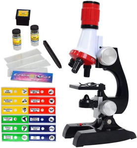Science Kits for Kids Microscope with LED 100X 400X and 1200X-Include Sample Pre