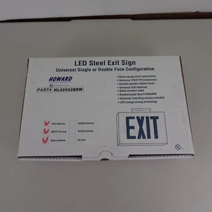 Letrero de salida Howard Lighting HL02052BRW de una/doble cara letras rojas estuche blanco - Imagen 1 de 2