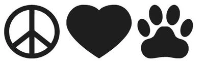 PEACE LOVE PAW VINYL DECAL STICKER DOG CAT PET ADOPT CHOOSE COLOR - Image 1 of 2