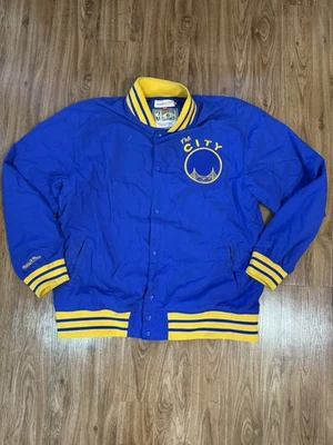 Mitchell & Ness NBA Golden State Warriors The City  Warm Up Jacket Blue 2XL - Image 1 of 4