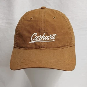 Carhartt Brown Hat Cap Strap Back Canvas Embroidered adjustable - Foto 1 di 13